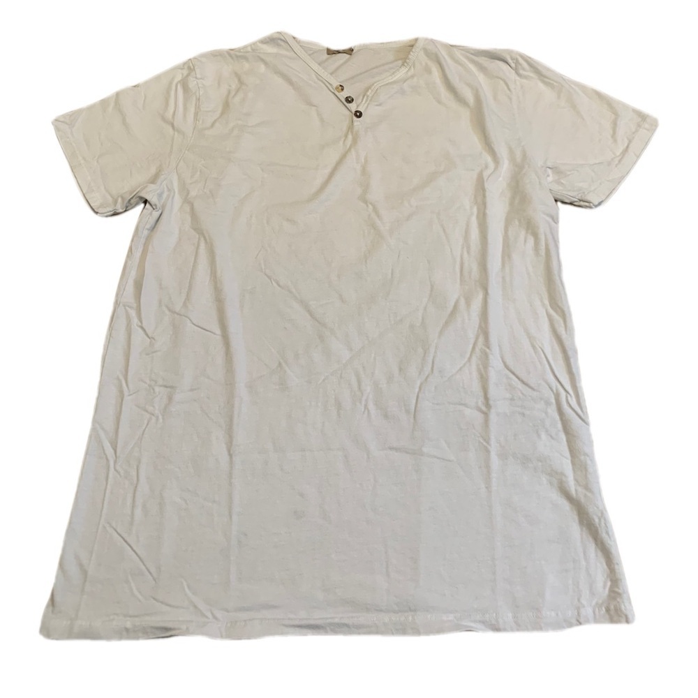 M.I.D.A. undici Made in Italy Men's XL Cream Short Sleeve Henley Shirt